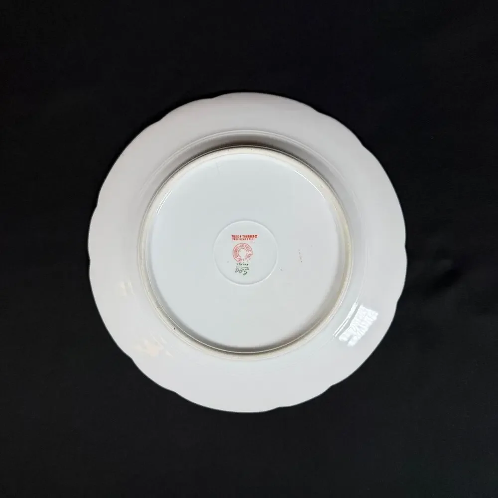6x Limoges GDA France white Gold trim with Pink Floral Design 8.5